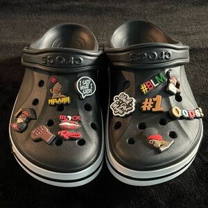 Crocs Black Clogs with Fun Charms